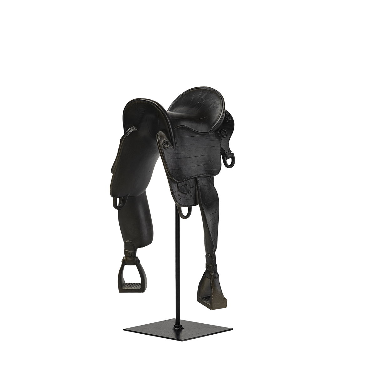 Colt III 8L x 9W Black Equestrian-Inspired English Horse Saddle, Decorative Object by Mercana, 7.87" length x 9.06" width x 16.93" height View 1