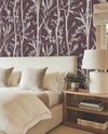 Bambou Toile Burgundy Wallpaper, by York Wall, 27' length x 2'3" width x 0.02" depth thumbnail 3
