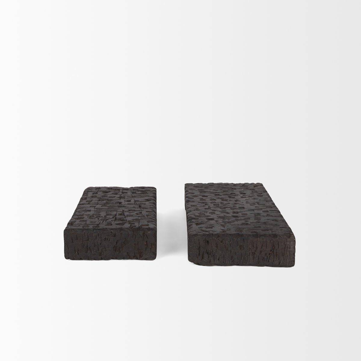 Shira Reclaimed Dark Brown Wooden Riser (Set of 2), Decorative Tray by Mercana, 18" length x 7.75" width x 2.5" height View 4