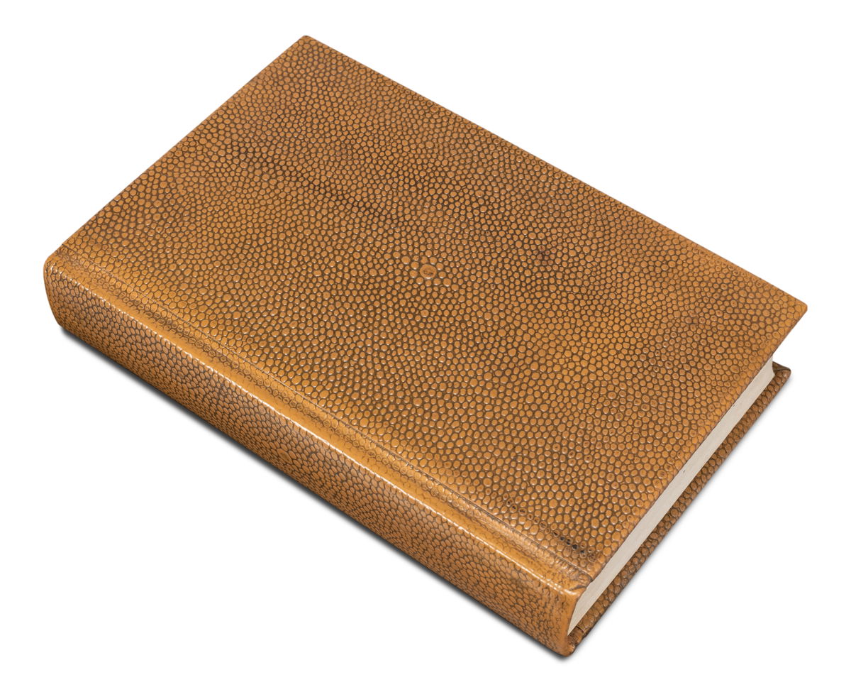 Shagreen Books  Set Of 12  Tawny Brown, by Sarreid, 1" length x 5" height View 3