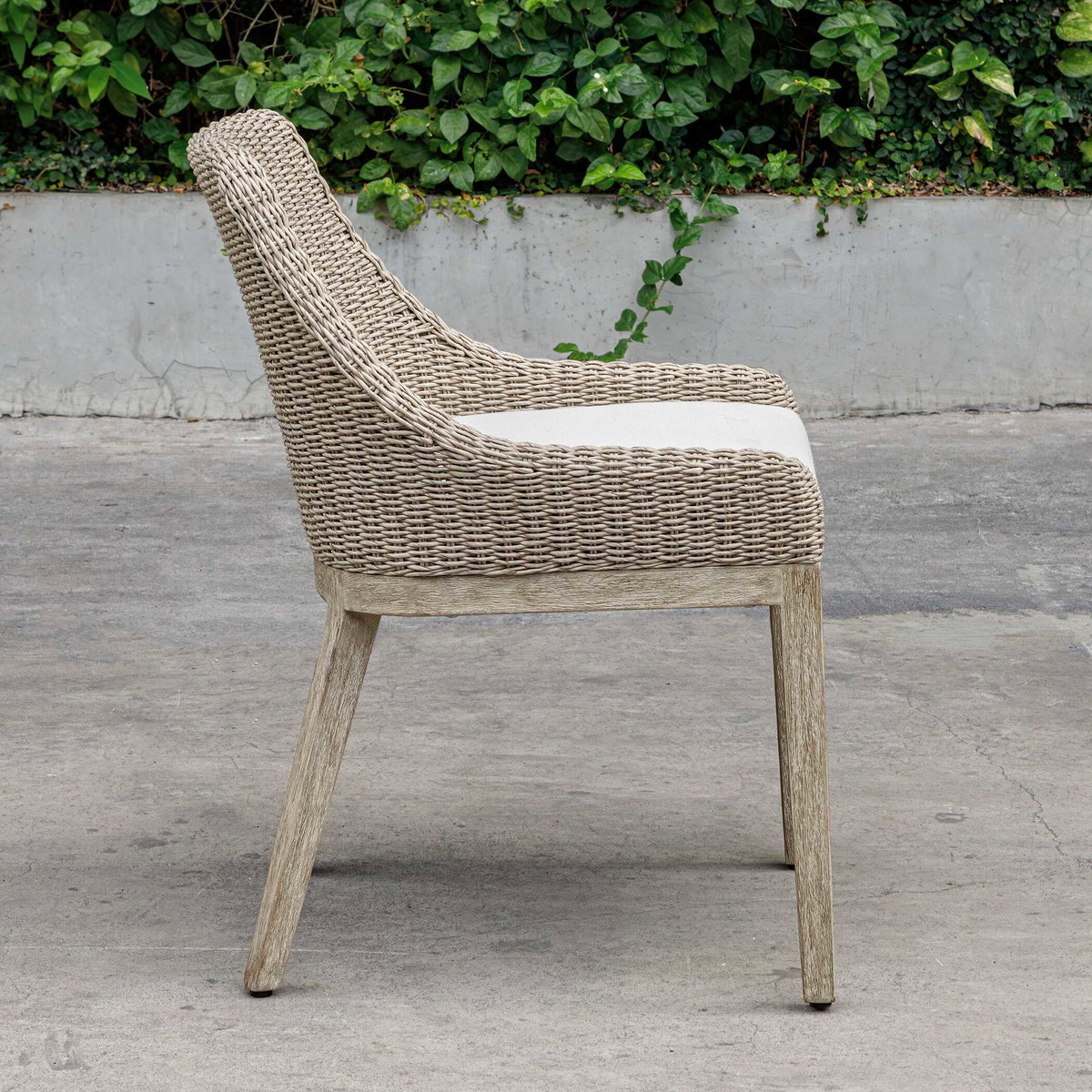 Paloma Outdoor Wicker Dining Chair, Outdoor Chair by Uttermost, 1'9.2" width x 2'8.2" height x 2'0.4" depth View 4