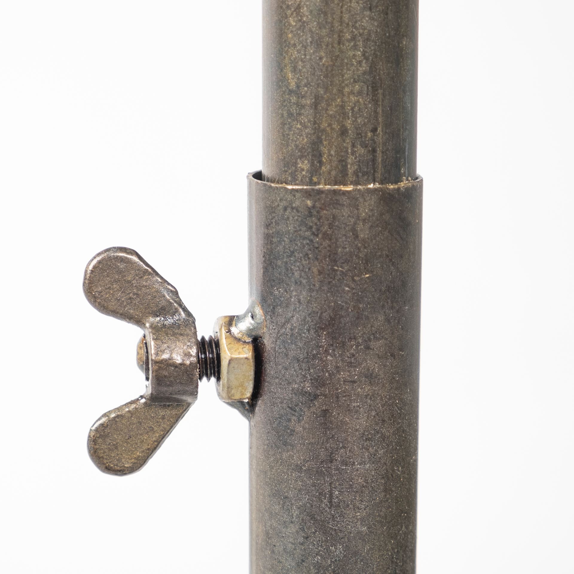 Debdou (61'H) Gold Metal Adjustable Cinema-Style Floor Lamp, by Mercana, 22" length x 22" width x 61" height View 13