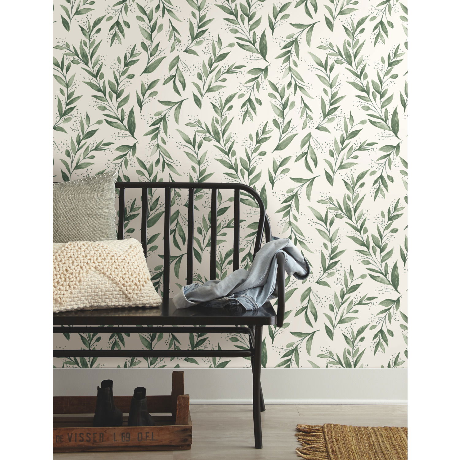 Olive Branch Olive Grove Wallpaper, by York Wall, 33' length x 1'8.5" width x 0.02" depth View 3