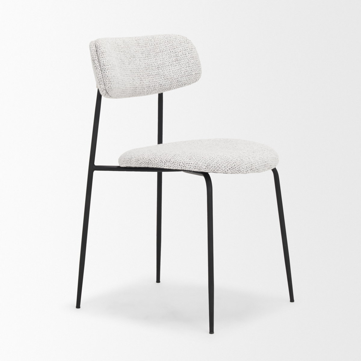 Casey Curved Back Dining Side Chair | Gray Fabric with Black Metal, Dining Chair by Mercana, 21.26" length x 20.08" width x 31.25" height View 11