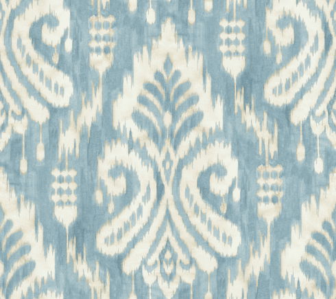 Hawthorne Ikat Blue Wallpaper