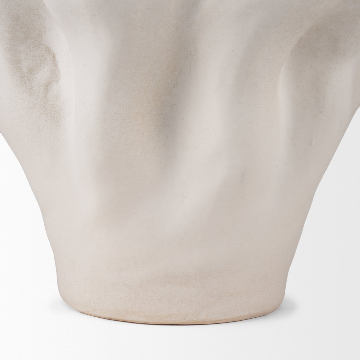 Vanna Sculptural Cream Glazed Ceramic Vase, by Mercana, 11.81" length x 11.61" width x 11.81" height View 8