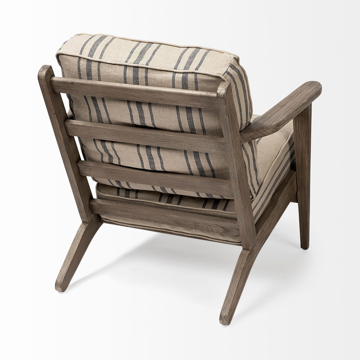 Olympus III Striped Brown Jute Wrapped Wooden Frame Accent Chair, by Mercana, 28" length x 31" width x 32" height View 7