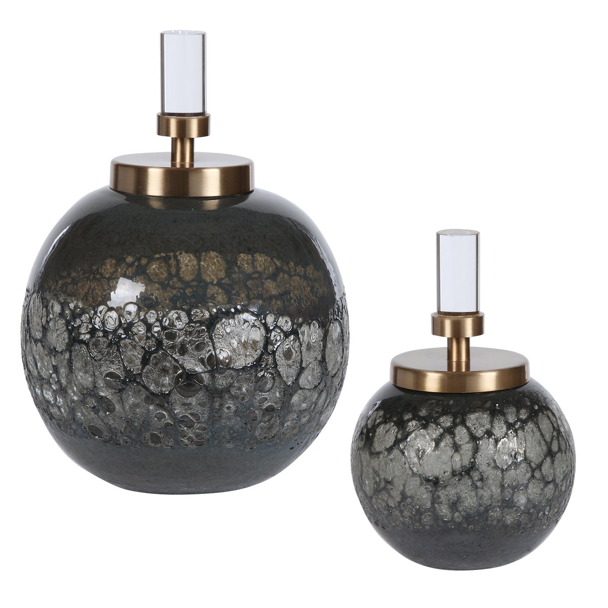 Cessair Art Glass Bottles Set/2, by Uttermost, 7" width x 10" height x 7" depth View 1