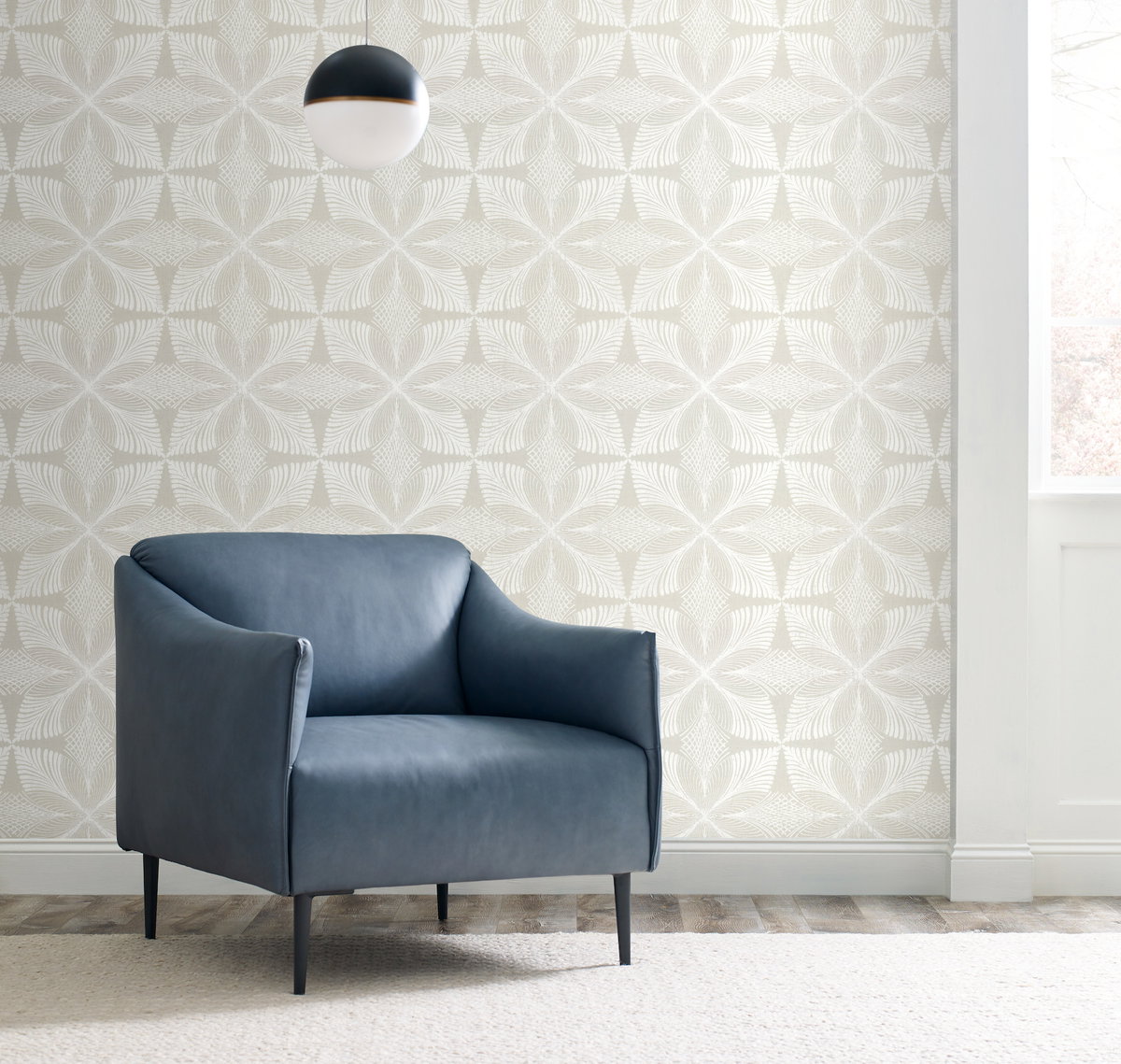 Roulettes Grey & White Wallpaper, by York Wall, 27' length x 2'3" width x 0.02" depth View 2