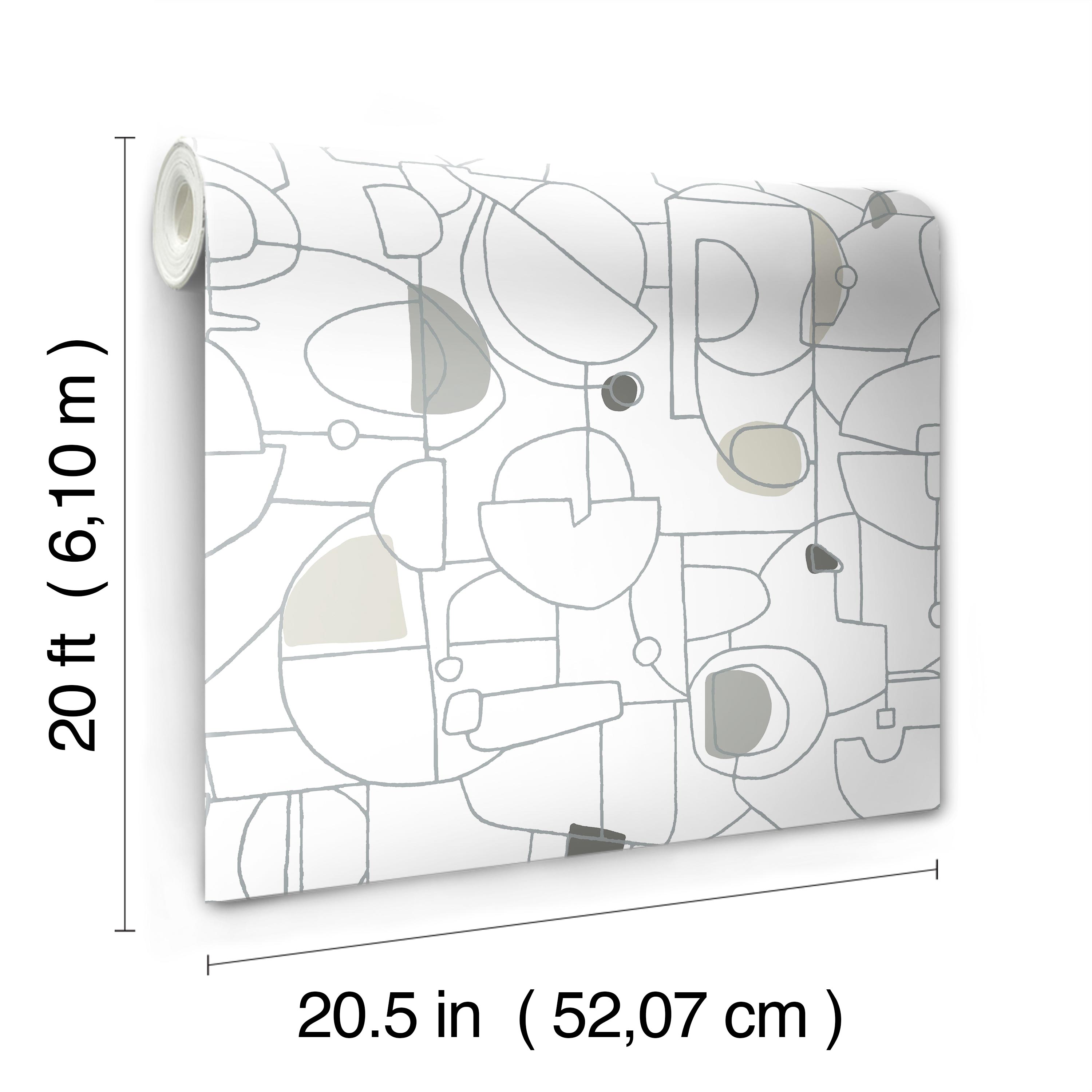 Fauvist Neutral Peel & Stick Wallpaper large image 