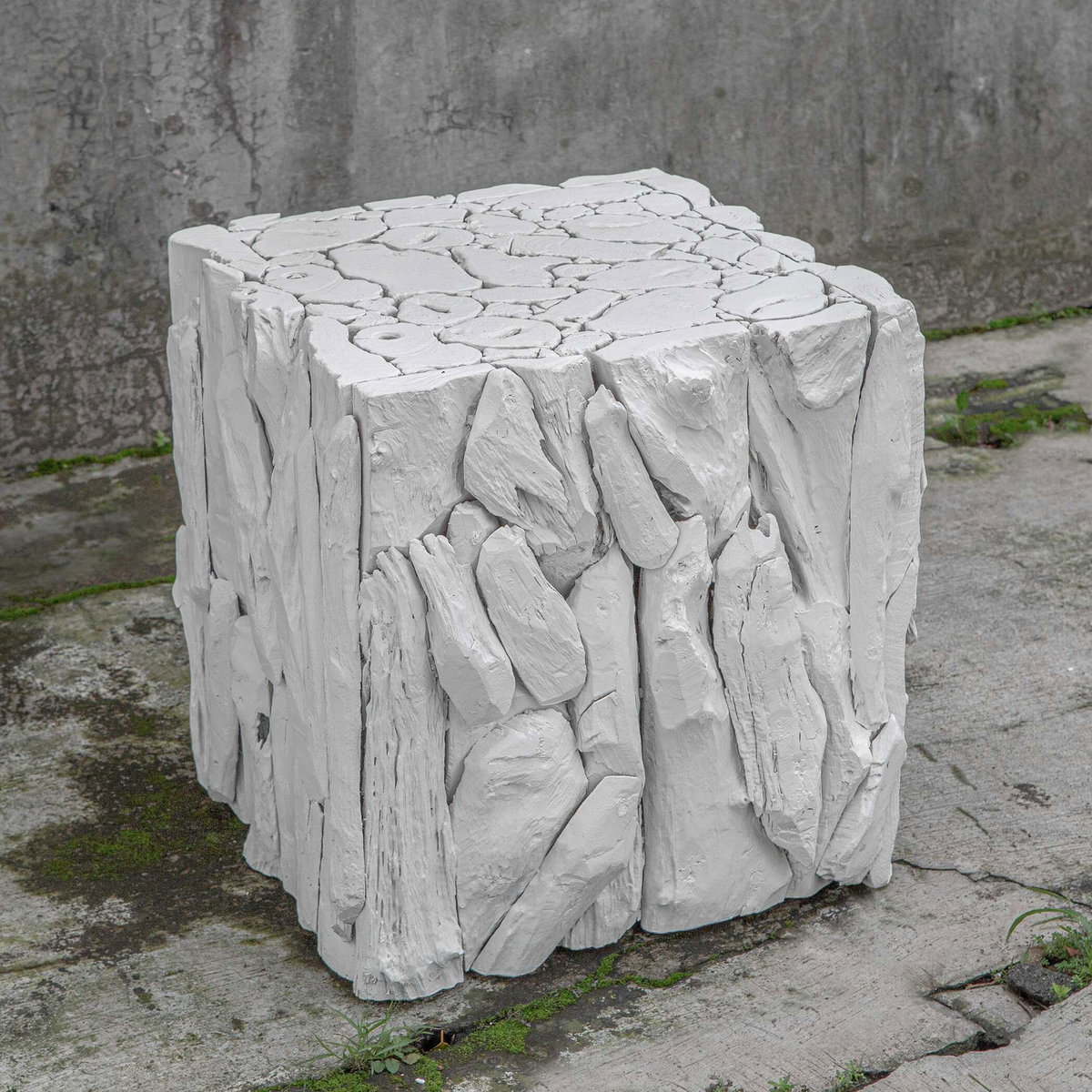 Teak Root White Bunching Cube, Side & End Table by Uttermost, 16.5" width x 18.5" height x 16.5" depth View 4