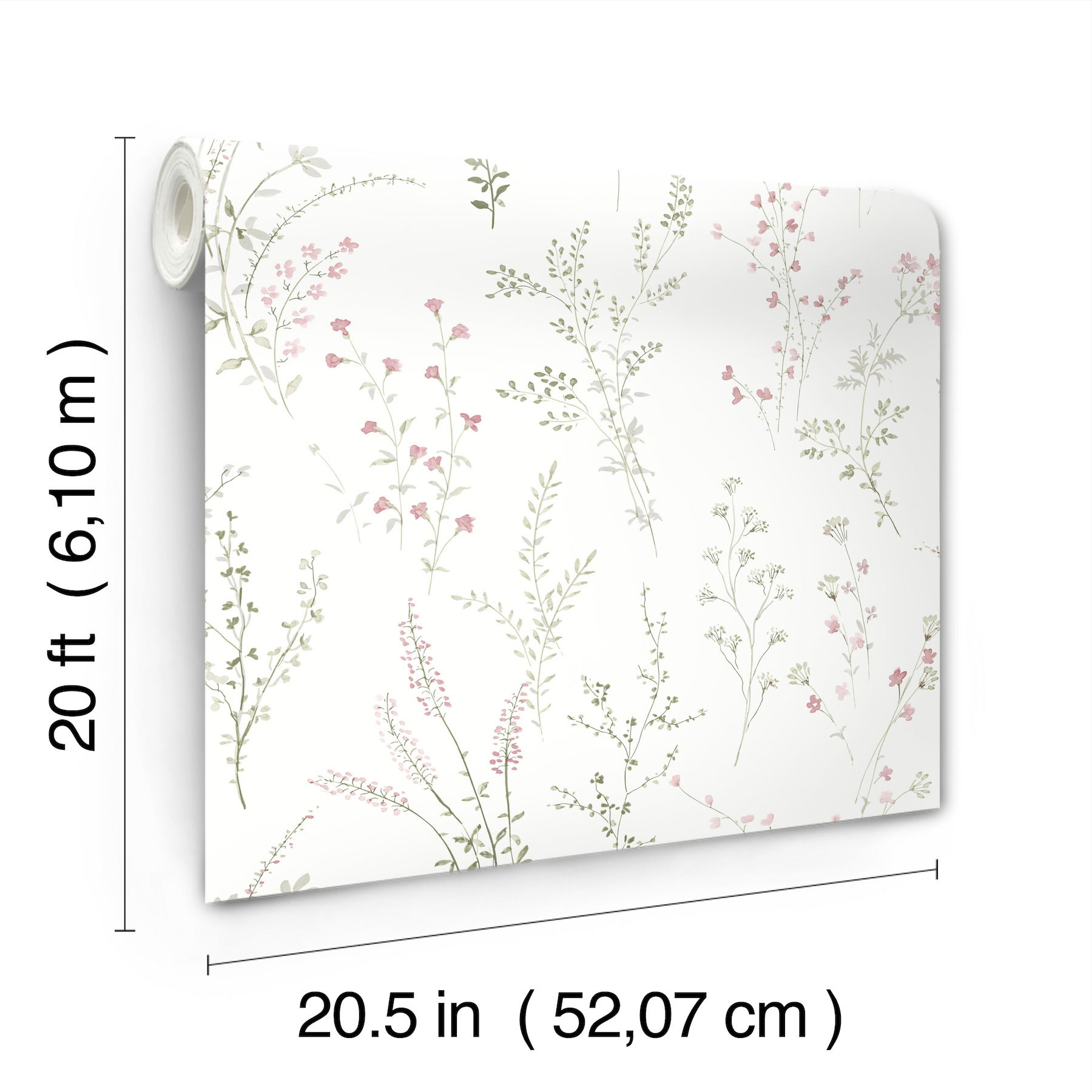 Wildflower Sprigs Multicolor Peel & Stick Wallpaper large image 