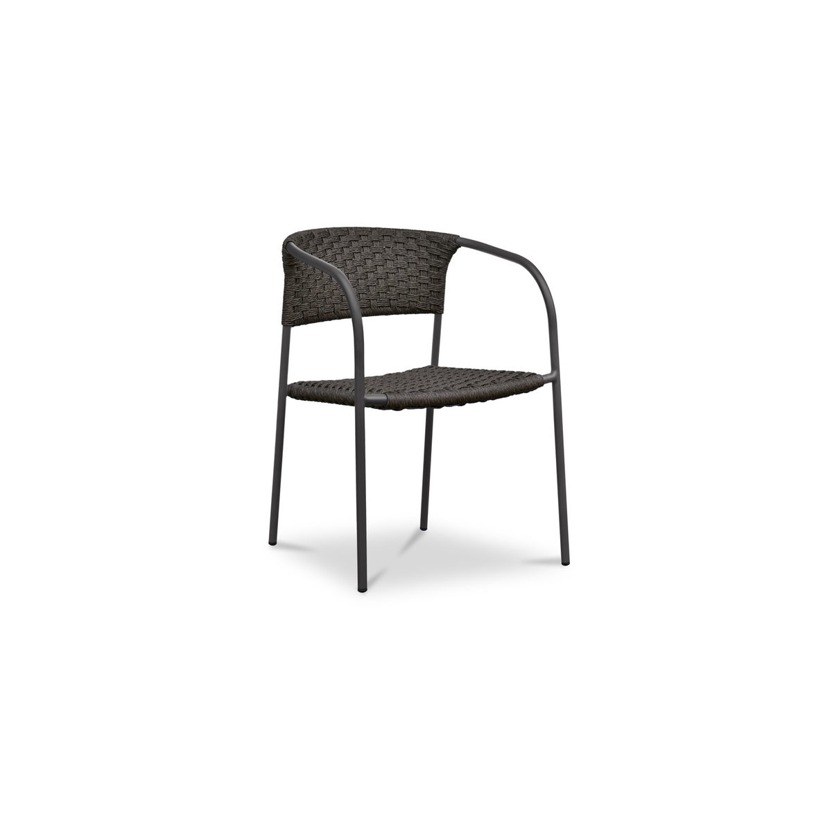 Zola Outdoor Dining Chair Dark Brown-set Of Two, by Moe's Home, 23.62" width x 30.75" height x 22.84" depth View 2