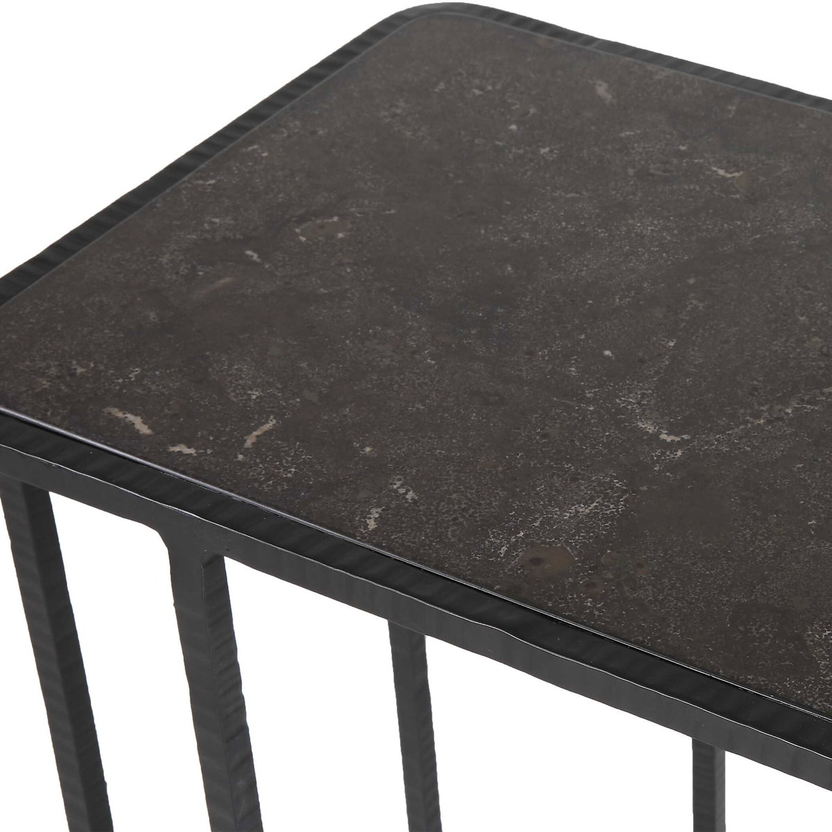 Cavern Stone & Iron Accent Table, Side & End Table by Uttermost, 17.9" width x 24" height x 12" depth View 6