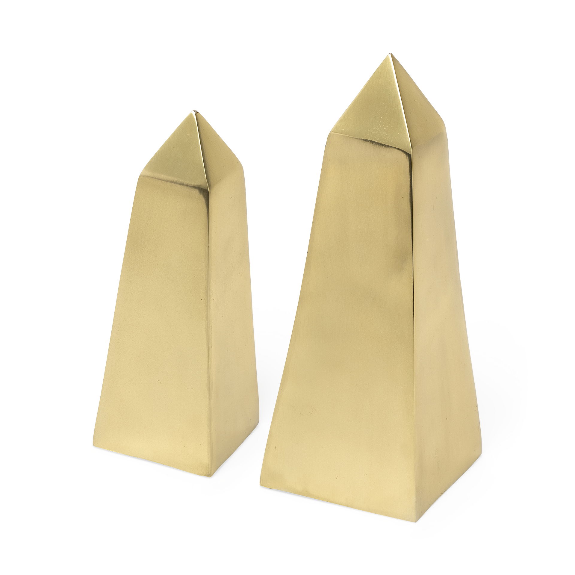 Giza (Set of 2) 4L x 4W Gold Elongated Pyramids, Decorative Object by Mercana, 3.94" length x 3.94" width x 10.63" height View 1