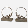 Lounging Reader Antique Bookends Set/2, Decorative by Uttermost, 8" width x 9.75" height x 4" depth thumbnail 1