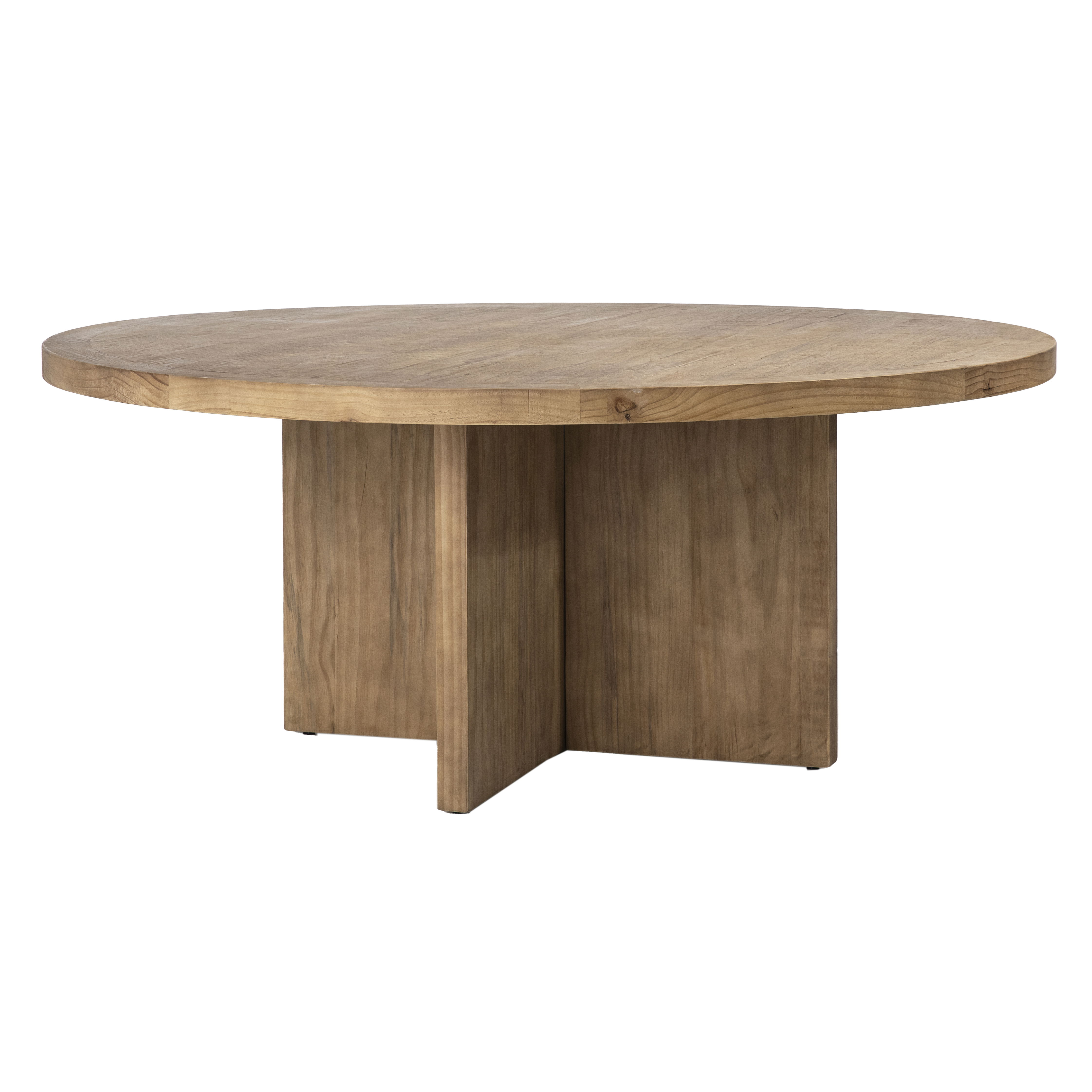 Harley Dining Table 72' Natural, by Dovetail, 72" width x 30" height x 72" diameter x 72" depth View 1