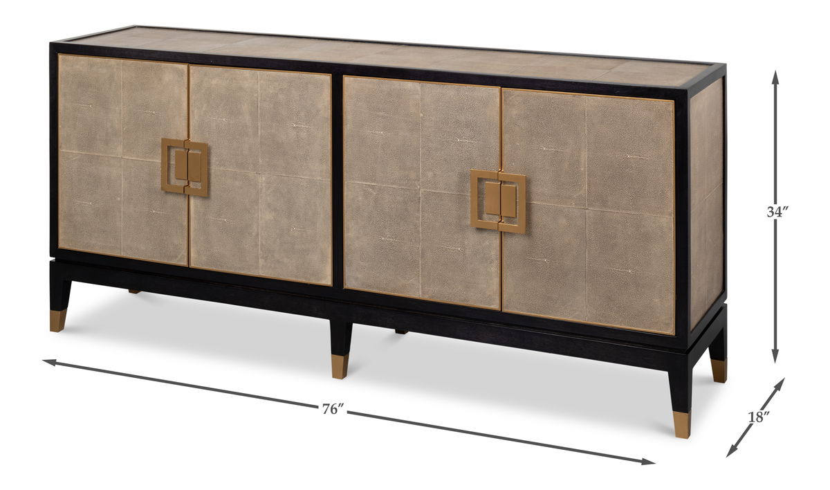 Beto Four Door Sideboard, by Sarreid, 1'6" length x 6'4" width x 2'10" height View 15