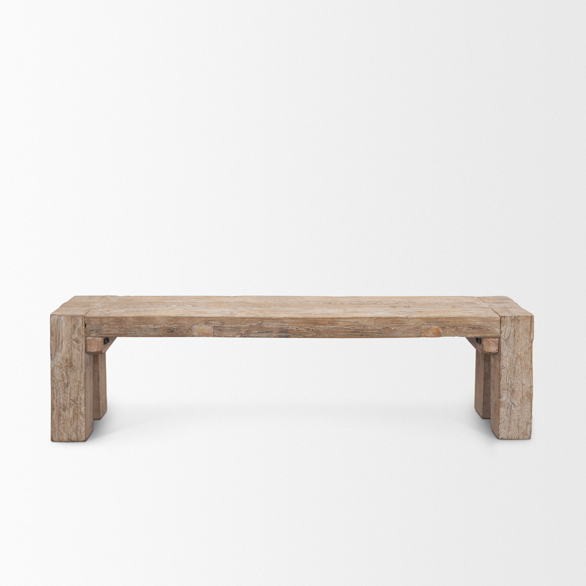 McArthur Whitewash Reclaimed Wood Bench large image 