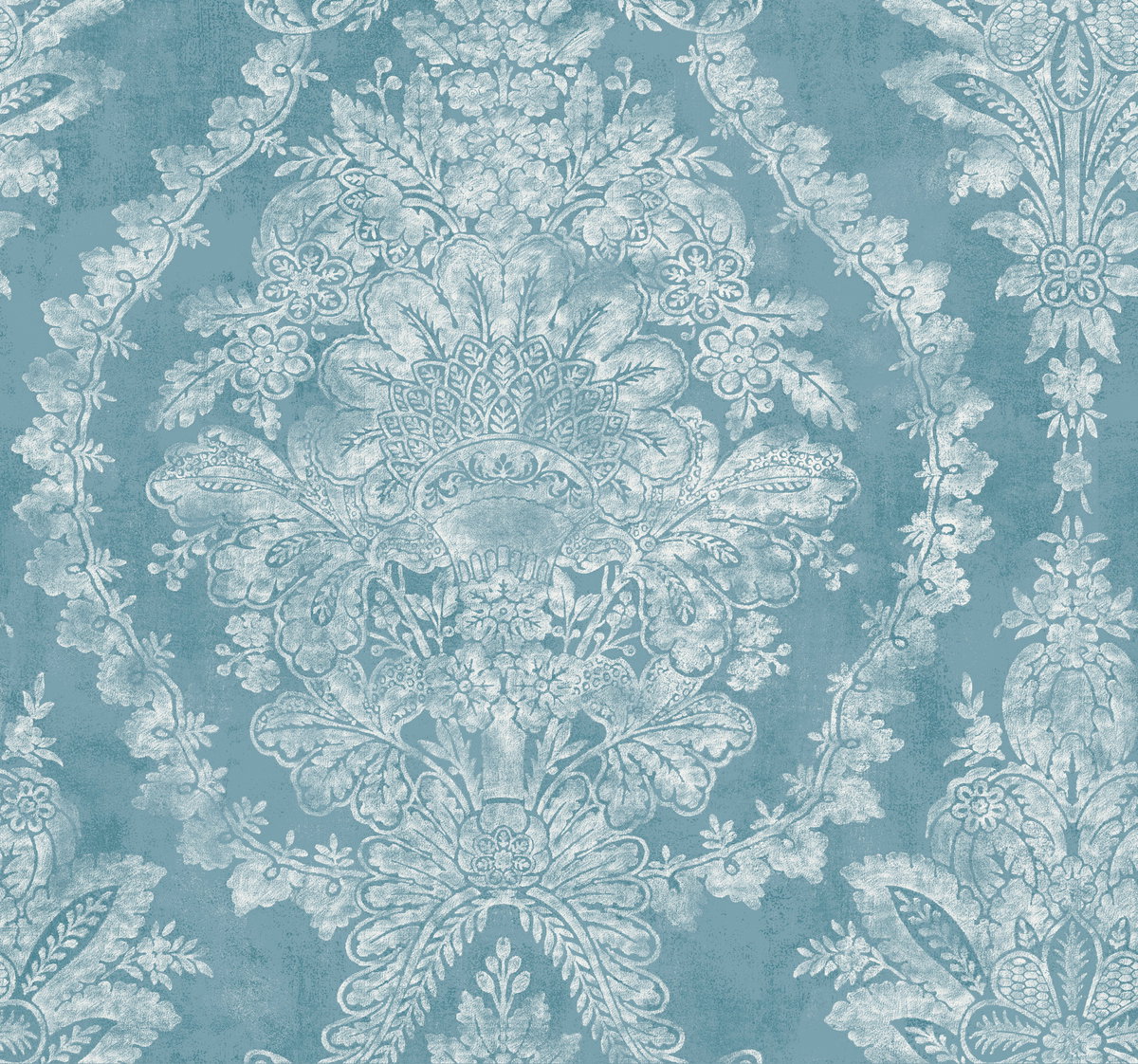 Charleston Damask Blue Wallpaper, by York Wall, 27' length x 2'3" width x 0.02" depth
