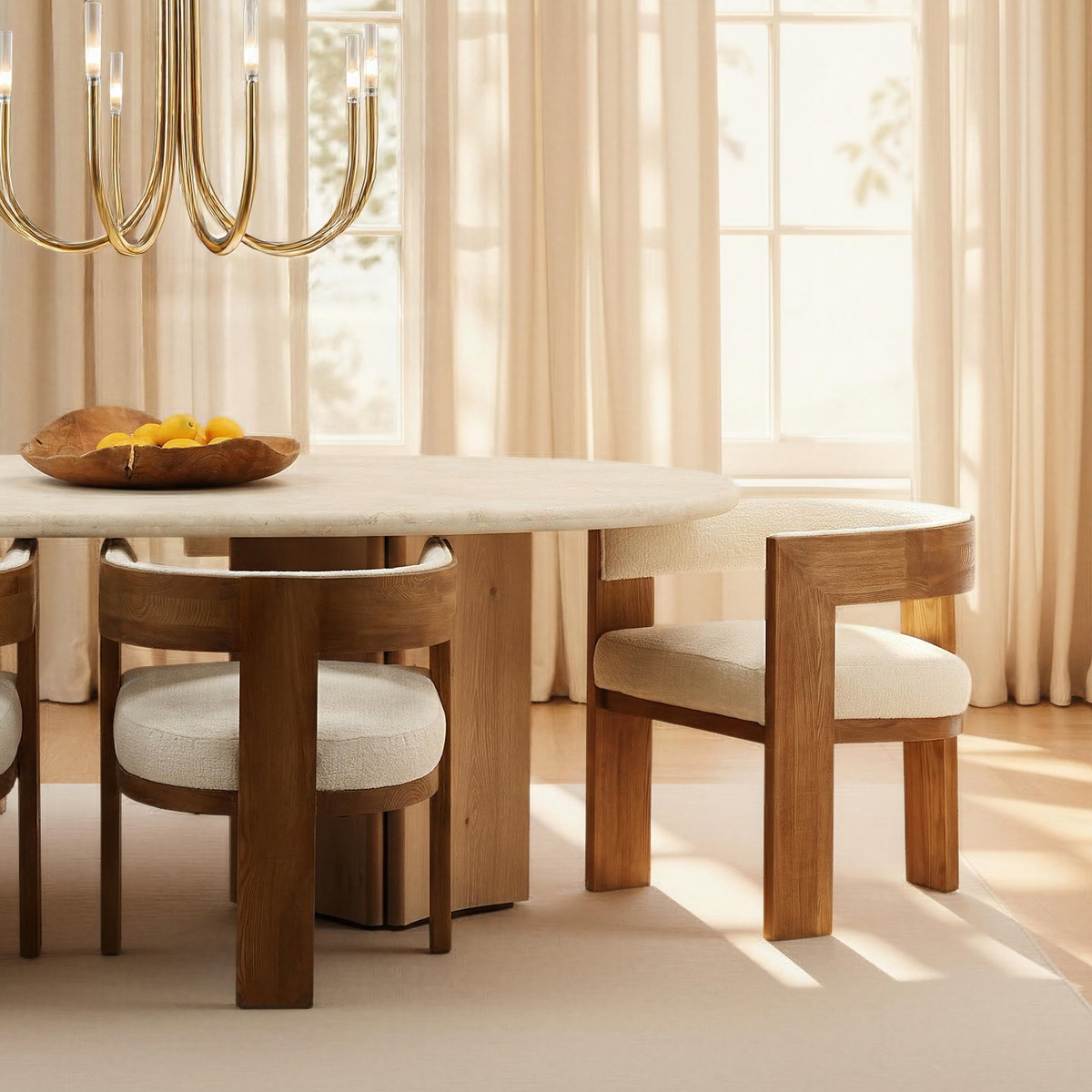 Oja Dining Table Natural 88', by Dovetail, 88.38" width x 29.37" height x 42.3" depth View 5