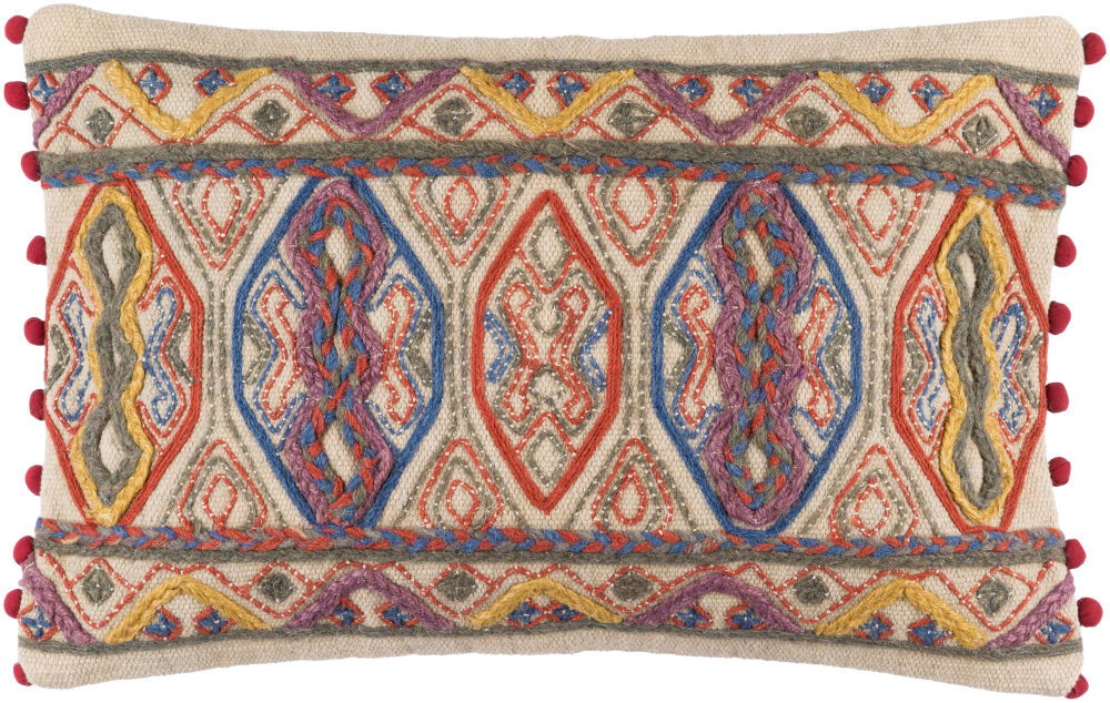 Marrakech Lumbar Pillow, Decorative Pillow by Surya, 14" length x 22" width