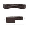 Form Classic L-shaped Modular Sectional Espresso Brown, Sectional Sofa by Moe's Home, 112" width x 26" height x 112" depth thumbnail 7