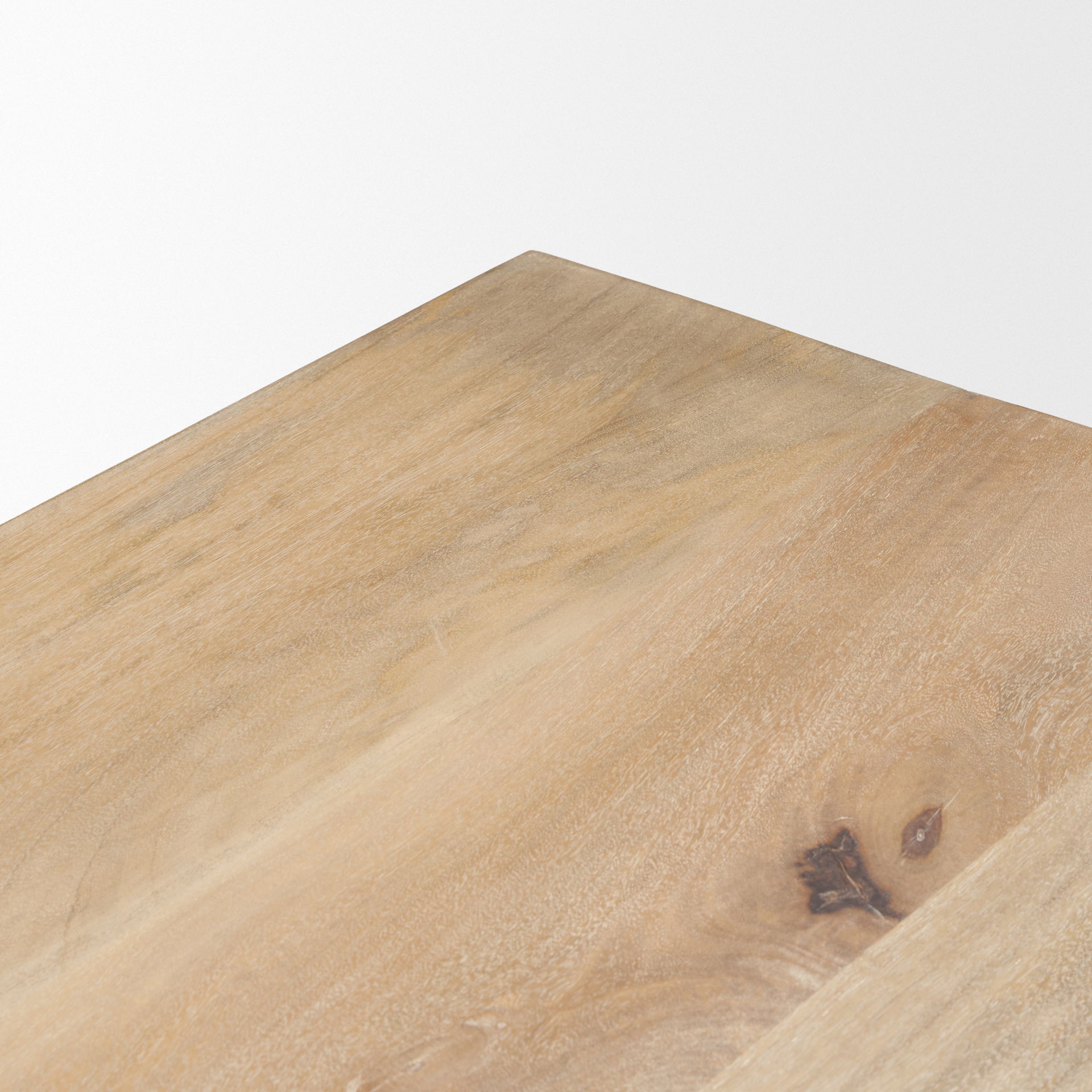 Shivon 94' Light Brown Mango Wood with Travertine Dining Table large image 