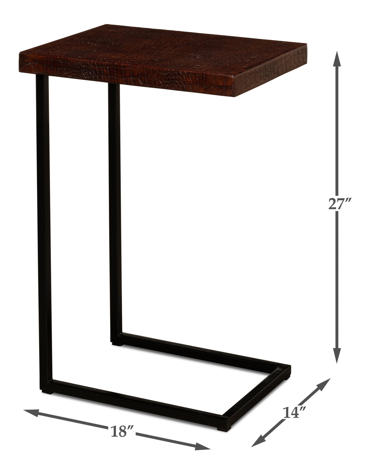 Apple Orchard Laptop Table, by Sarreid, 1'2" length x 1'6" width x 2'3" height View 15