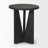 Mattius Black Wood Accent Table, Side & End Table by Mercana, 18" length x 18" width x 22.5" height thumbnail 6