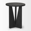 Mattius Black Wood Accent Table, Side & End Table by Mercana, 18" length x 18" width x 22.5" height thumbnail 7