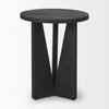 Mattius Black Wood Accent Table, Side & End Table by Mercana, 18" length x 18" width x 22.5" height thumbnail 7