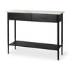 Amika White Marble Top Black Metal Base Console Table thumbnail 0