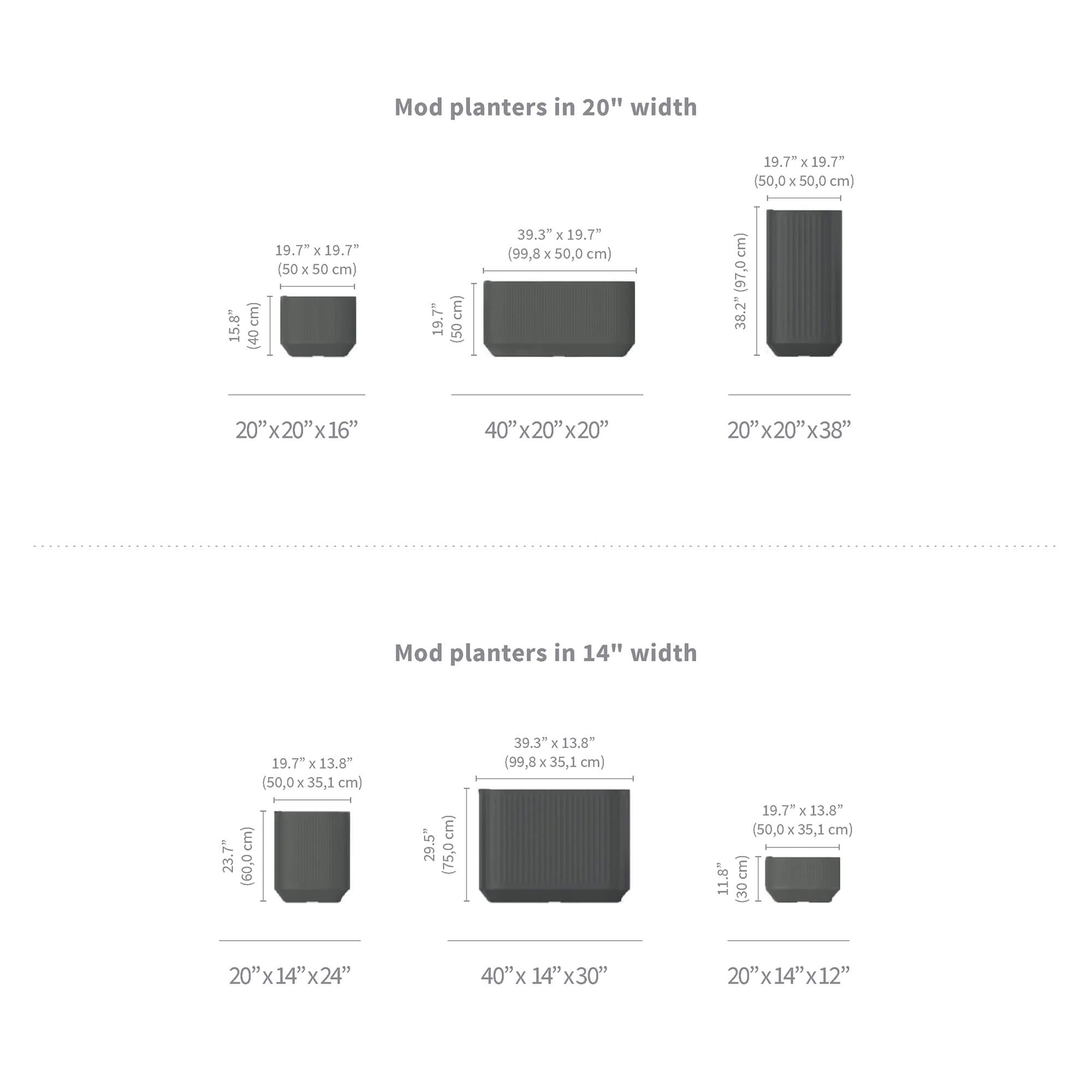TruDrop Modular Self-Watering Deck Planter -Large Trough -Black, by Crescent Garden, 20" width x 20" height x 40" depth View 3
