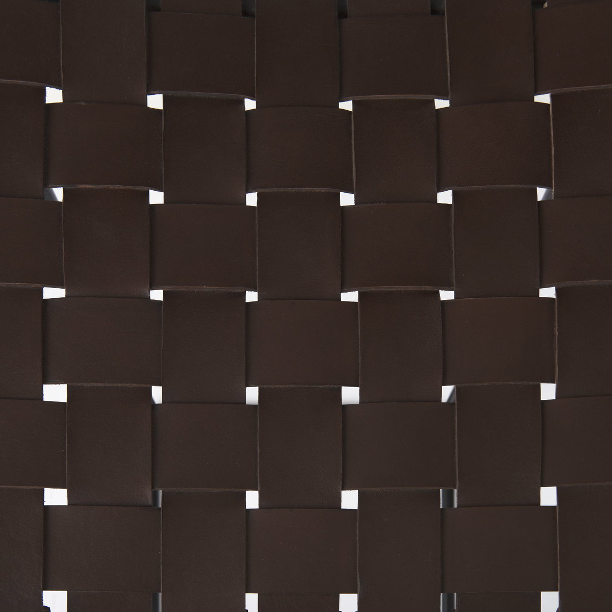 Clarissa 18.0L x 16.0W x 30.25H Dark Brown Woven Leather Seat with Black Metal Frame Bar Stool, Counter & Bar Stool by Mercana, 18" length x 16" width x 30" height View 9