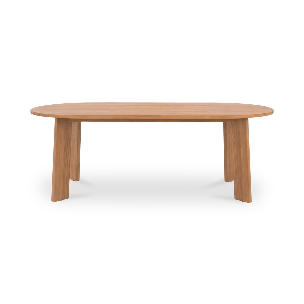 Delta Oval Outdoor Dining Table Natural, Outdoor Table by Moe's Home, 7' width x 2'6" height x 3'3.5" depth View 1