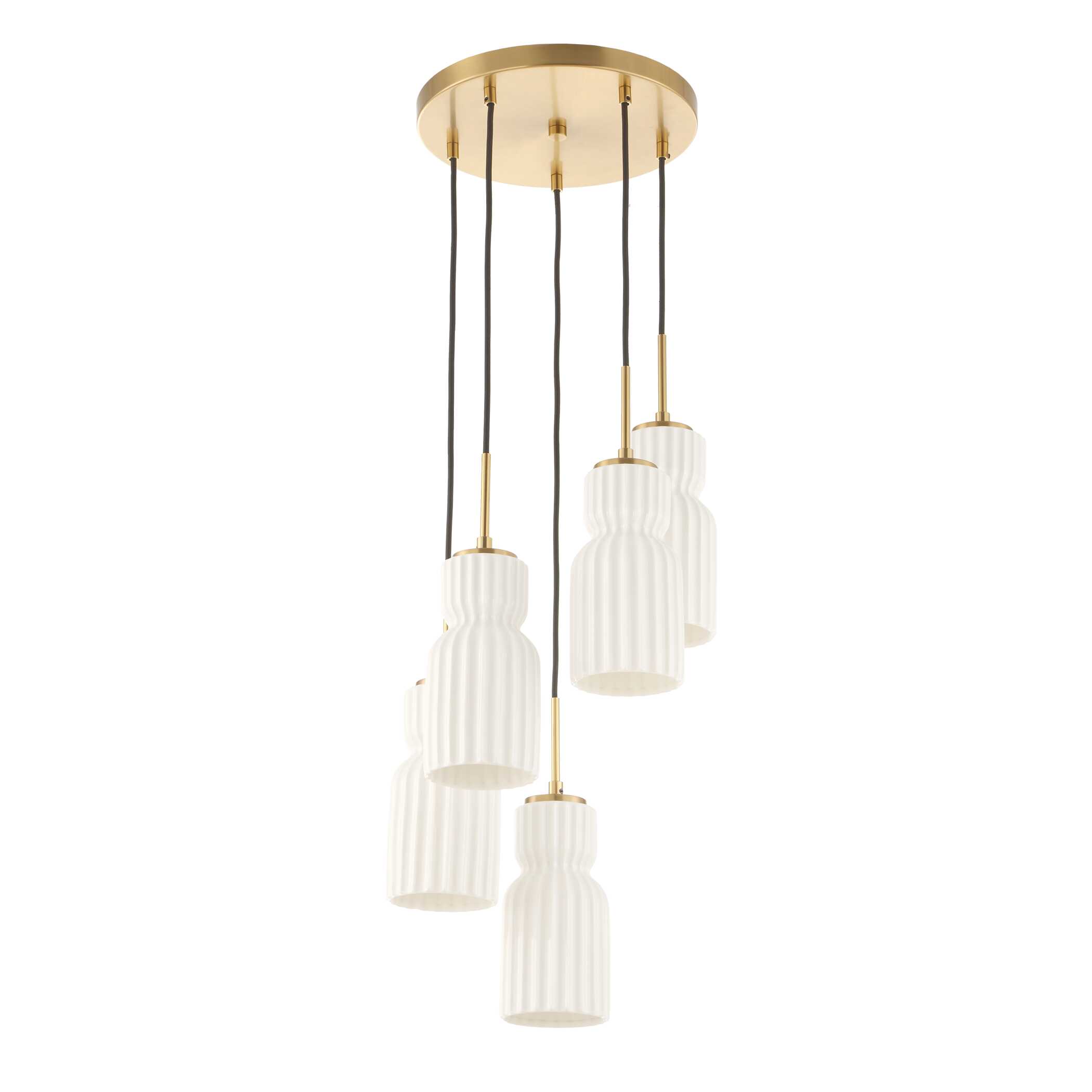 Vanier 5 Light Cluster Pendant, Ceiling Light by Uttermost, 9.62" height x 14" diameter View 7
