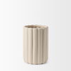 Mira Tall Textured Blush Beige Fluted Ceramic Vase thumbnail 2