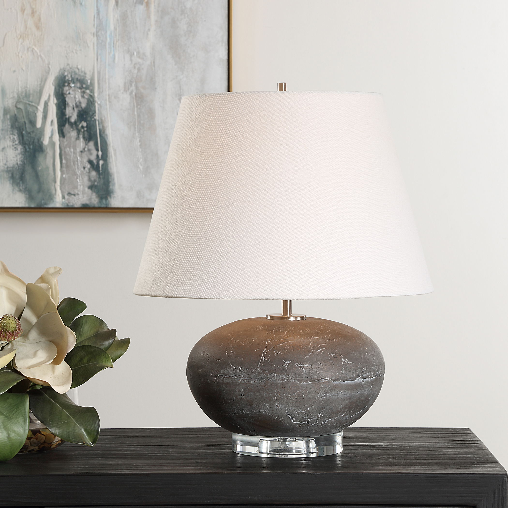 Beckley Gray Stone Table Lamp large image 