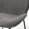 Inala Curved Back Dining Side Chair | Grey Fabric with Metal, Dining Chair by Mercana, 21.26" length x 25.59" width x 34.25" height thumbnail 9