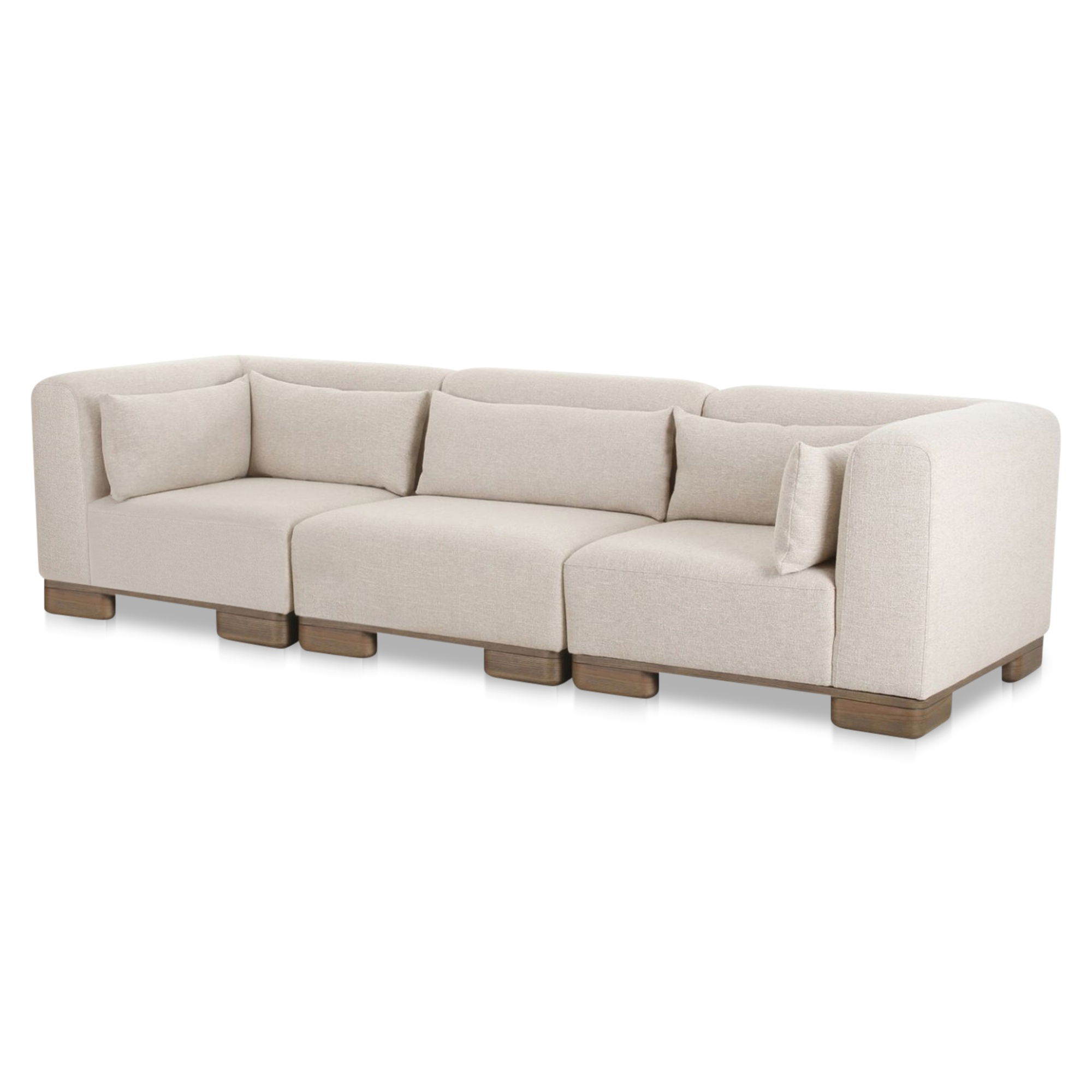 June Modular Sofa Oatmeal, Sectional Sofa by Moe's Home, 115" width x 30" height x 40" depth View 3