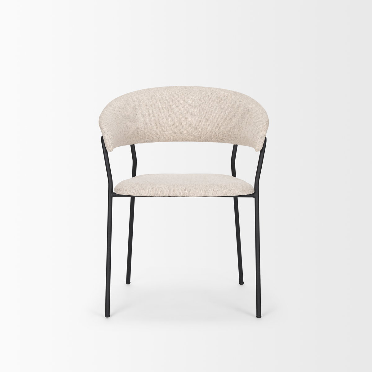 Carolyn Contoured Back Dining Side Chair | Oatmeal Fabric with Metal, Dining Chair by Mercana, 20.5" length x 23.75" width x 31" height View 7