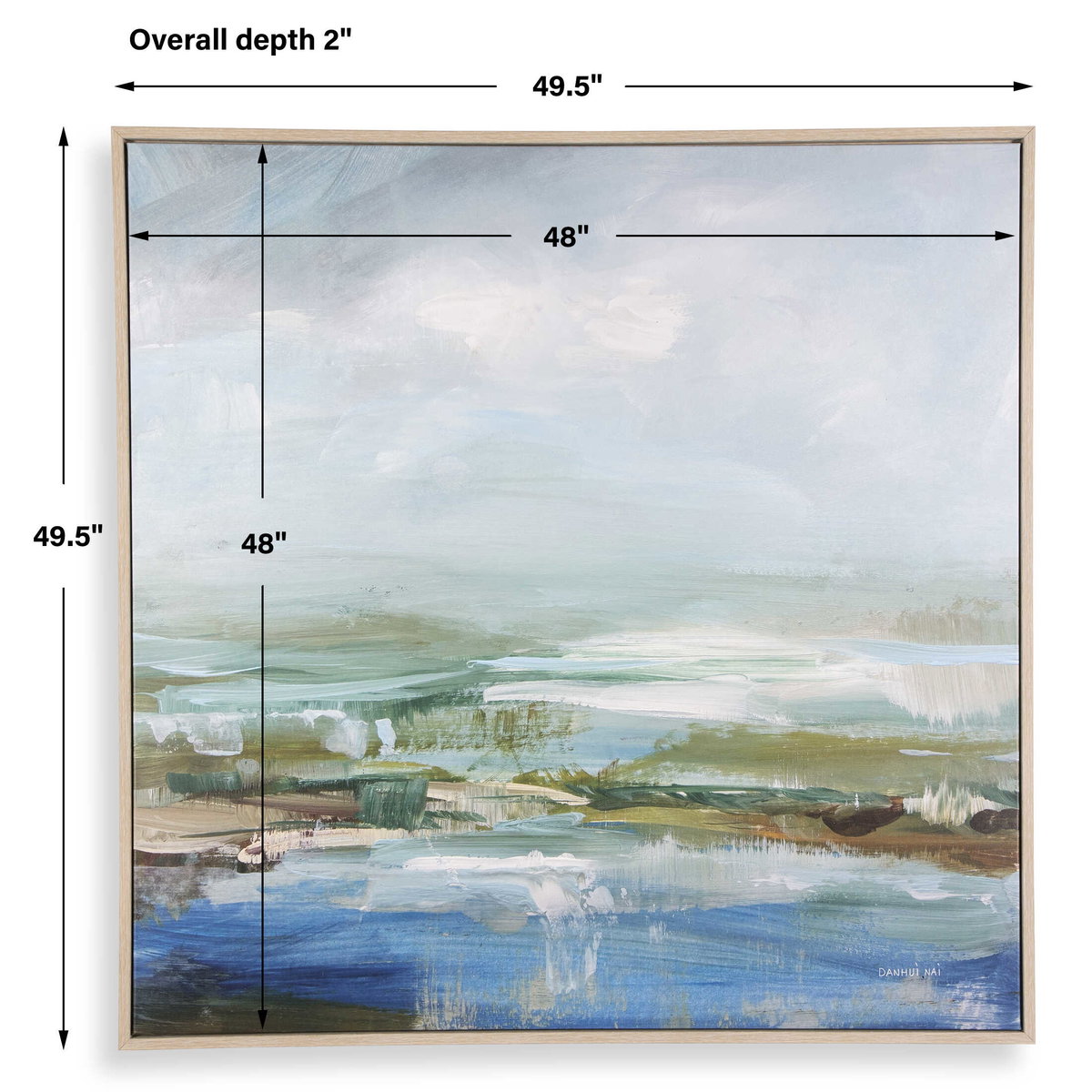 Lush Valley Framed Canvas, Painting by Uttermost, 49.5" width x 49.5" height x 2" depth View 3