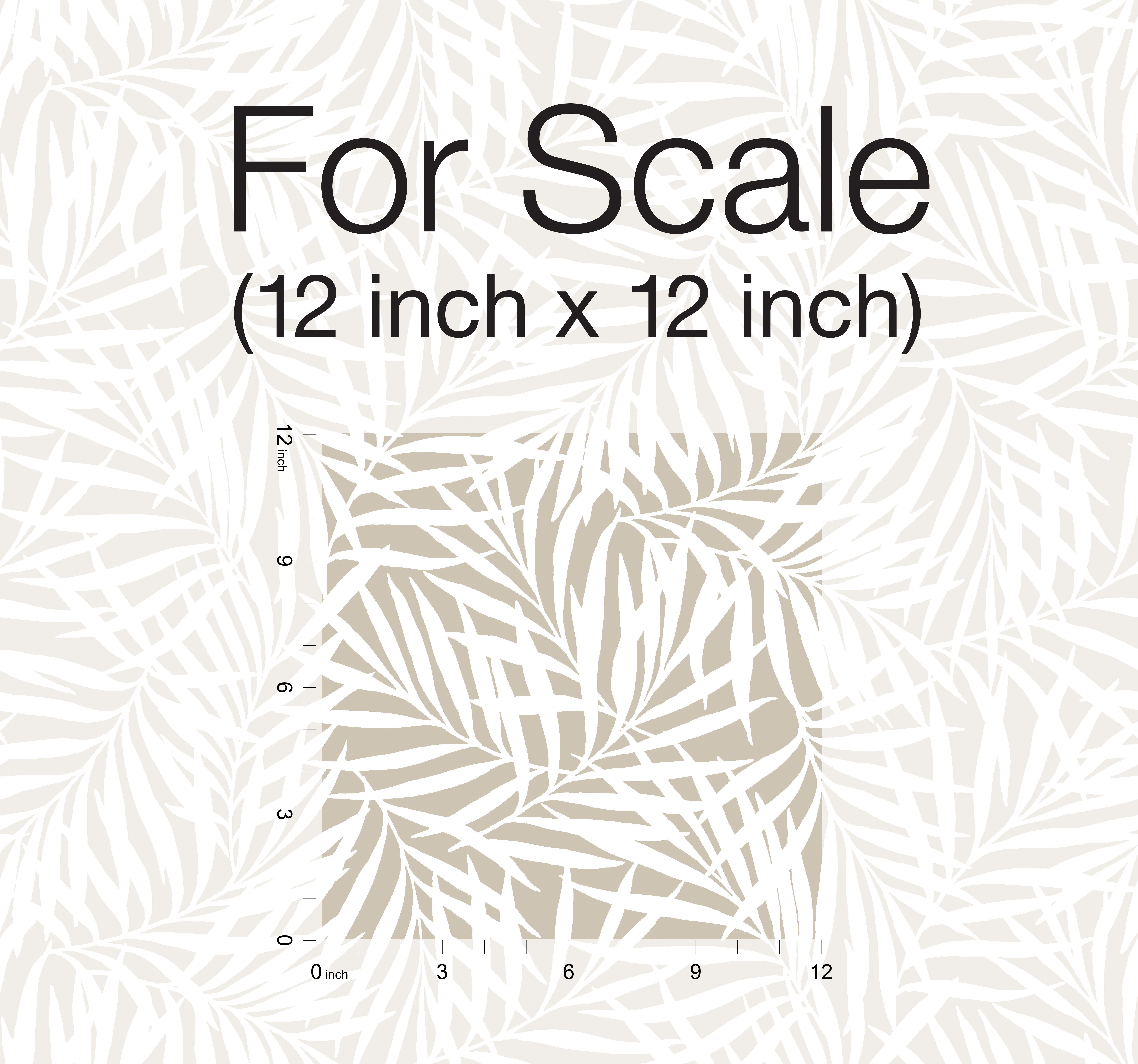 Oahu Fronds Off White Peel & Stick Wallpaper large image 