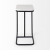 Kyra  White Marble Top with Black Iron Frame C-Shaped End and Side Table, Side & End Table by Mercana, 12" length x 20" width x 23" height thumbnail 4