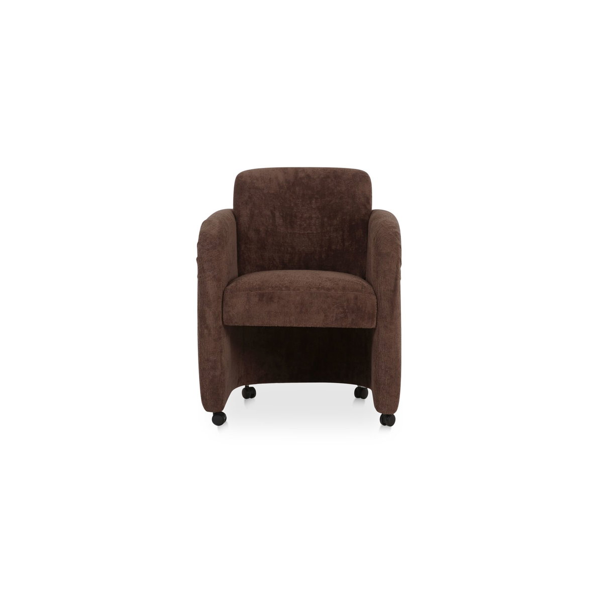 Mesto Rolling Dining Chair Dark Brown, by Moe's Home, 26" width x 32.5" height x 25.6" depth View 1