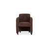 Mesto Rolling Dining Chair Dark Brown, by Moe's Home, 26" width x 32.5" height x 25.6" depth thumbnail 1