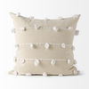 Erica 20 x 20 Cream With White Detail Decorative Pillow Cover, by Mercana, 20" length x 20" width x 0.2" height thumbnail 6