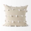 Erica 20x20 Cream With White Detail Pillow Cover, Decorative Pillow by Mercana, 20" length x 20" width x 0.2" height thumbnail 6