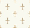 Fleur De Lis White & Gold Wallpaper, by York Wall, 27' length x 2'3" width x 0.02" depth thumbnail 1